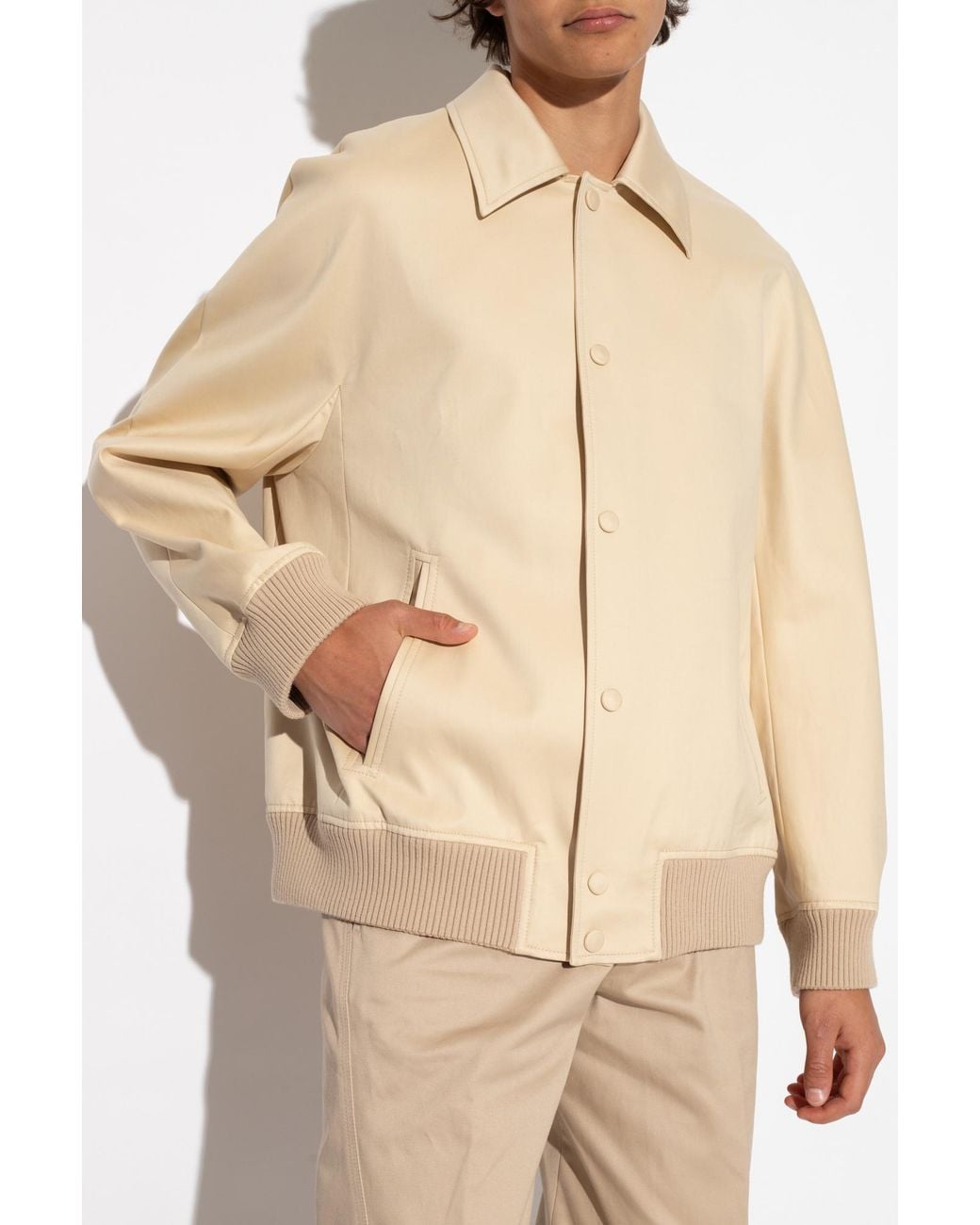 Lanvin Natural Buttoned Long-Sleeved Bomber Jacket for men