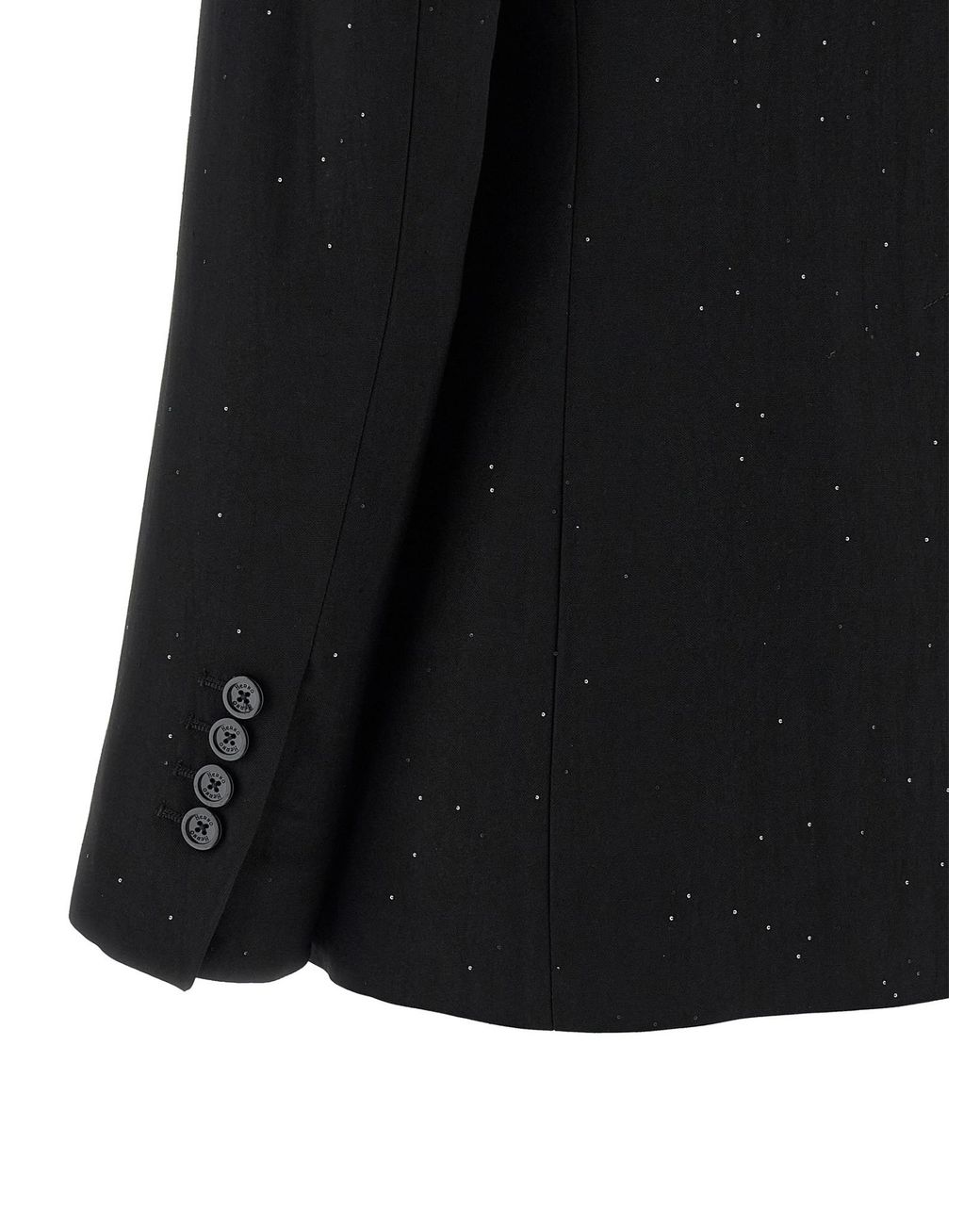 Herno Black Micro Sequin Double-Breasted Blazer