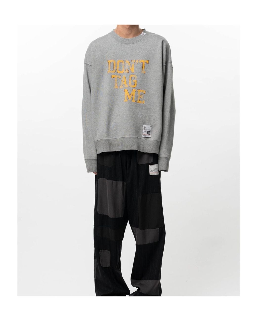 Maison Mihara Yasuhiro Gray Don'T Tag Me Printed Sweatshirt for men
