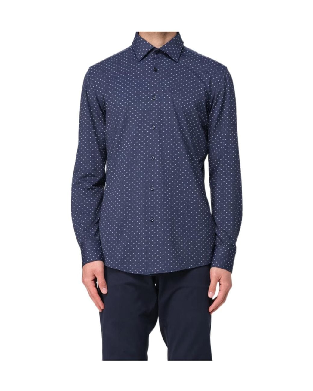 Boss Blue Boss Geometric-Print Performance-Stretch Slim Fit Shirt for men