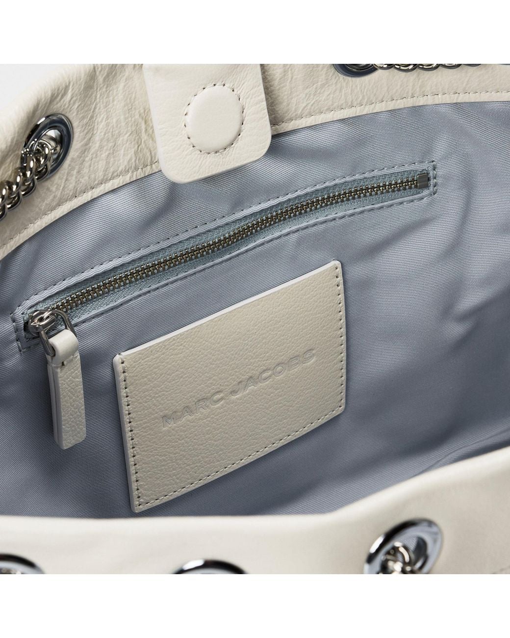 Marc Jacobs White Chain-Strap Leather Tote Bag