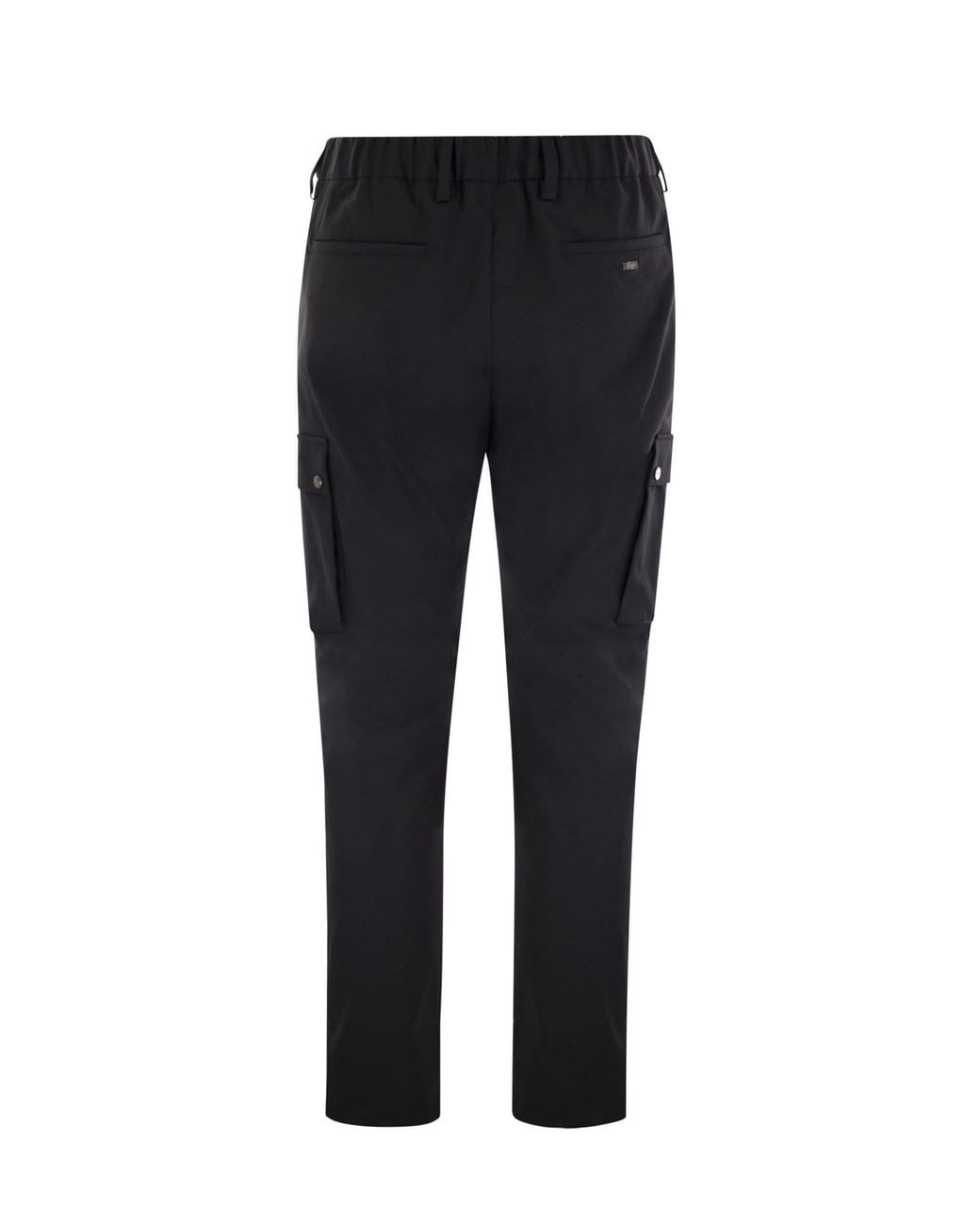 Herno Black Elastic Waist Casual Pants for men