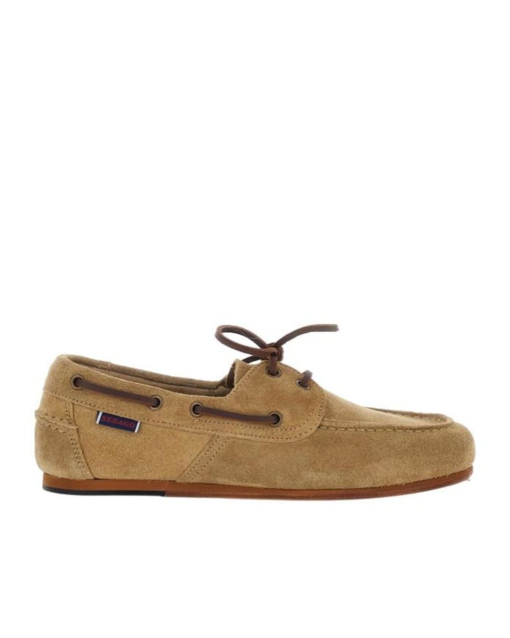 Sebago Brown Lace-Up Round-Toe Casual Shoes