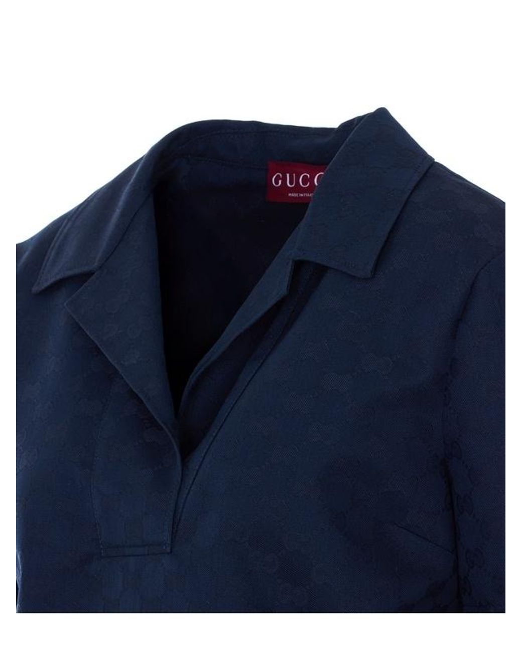 Gucci Blue Gg Short-Sleeved Polo Shirt