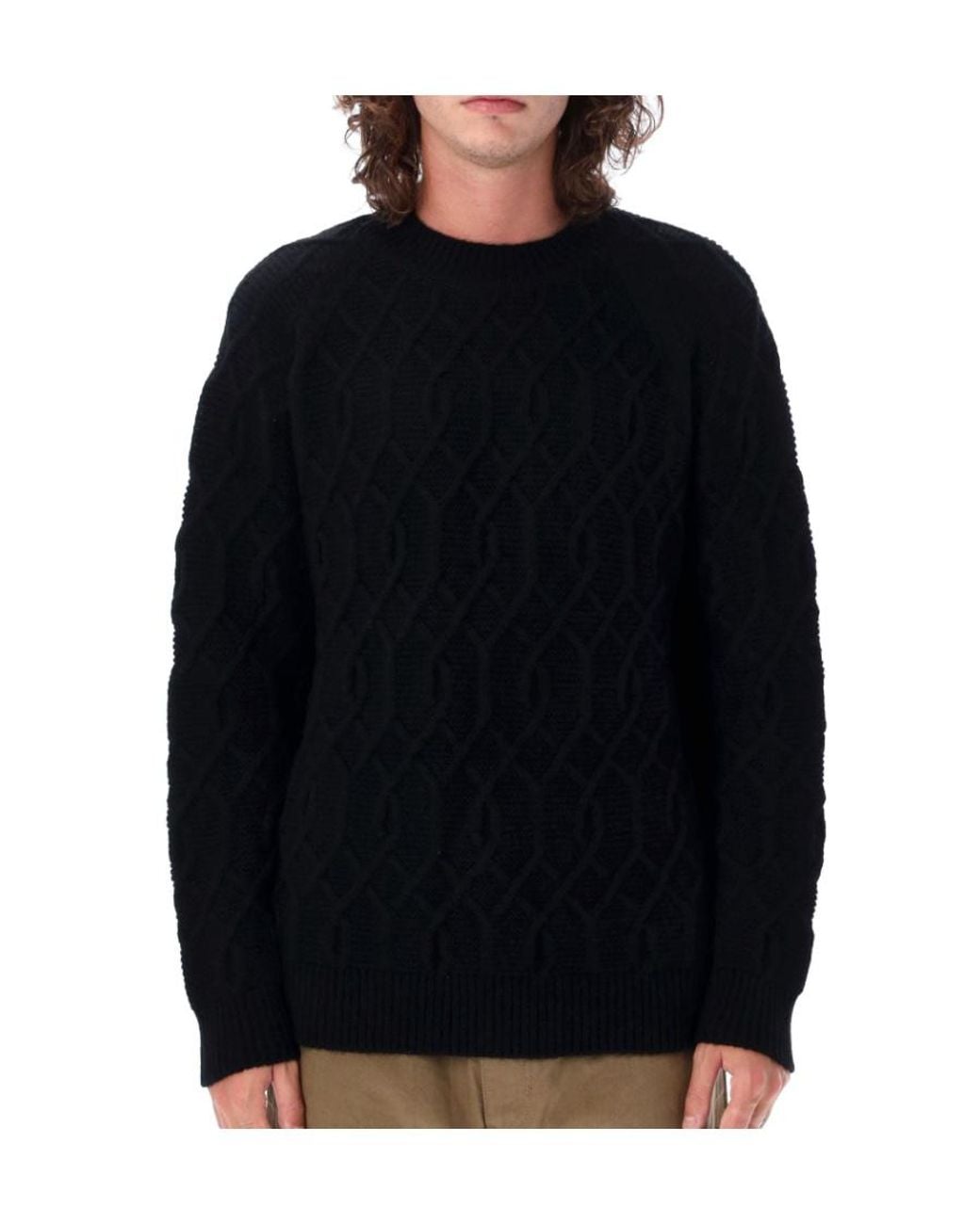Comme des Garçons Black Geometric-Pattern Wool Jumper for men