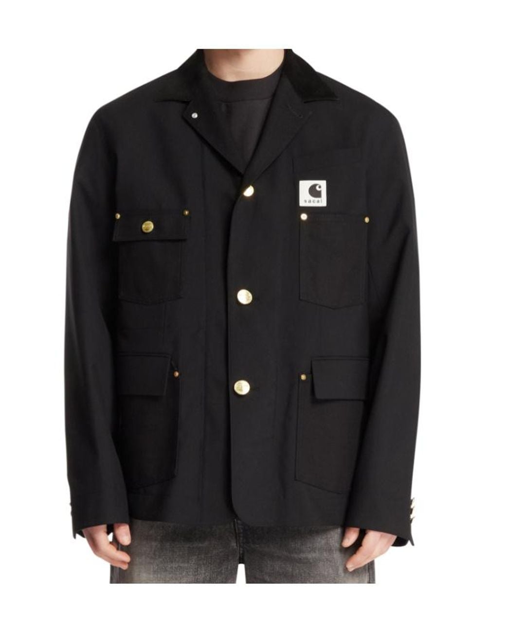 Sacai Black X Carhartt Wip Suiting X Duck Jacket for men