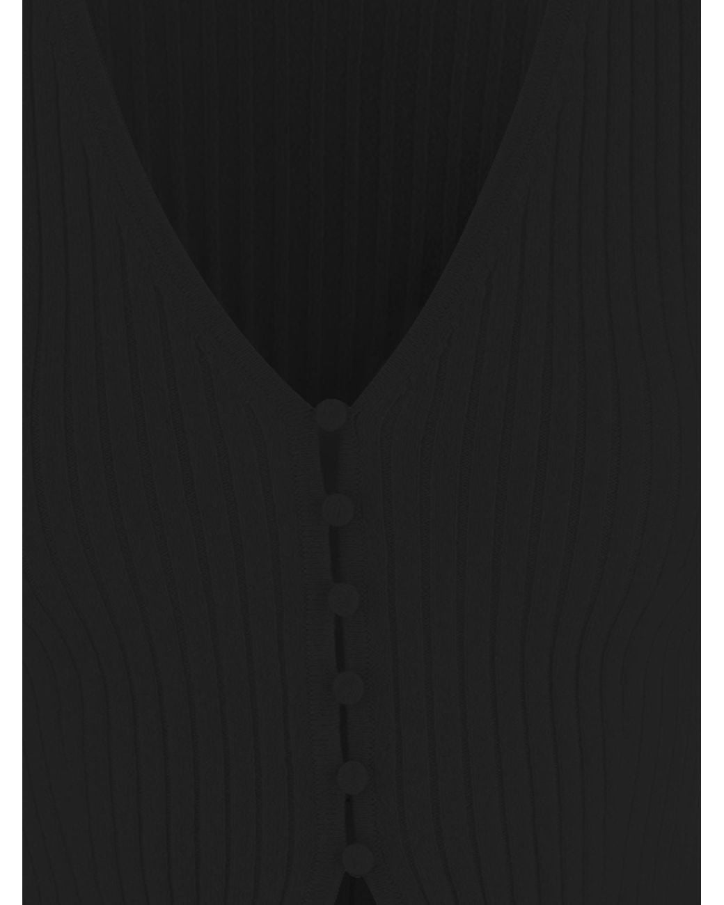 arch4 Black Ribbed V-Neck Cardigan