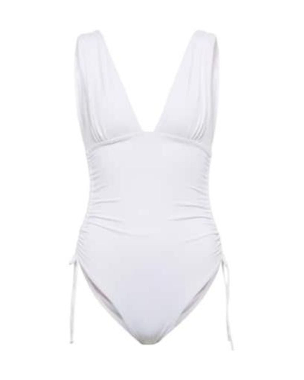 Melissa Odabash White Chile Ruched Swimsuit