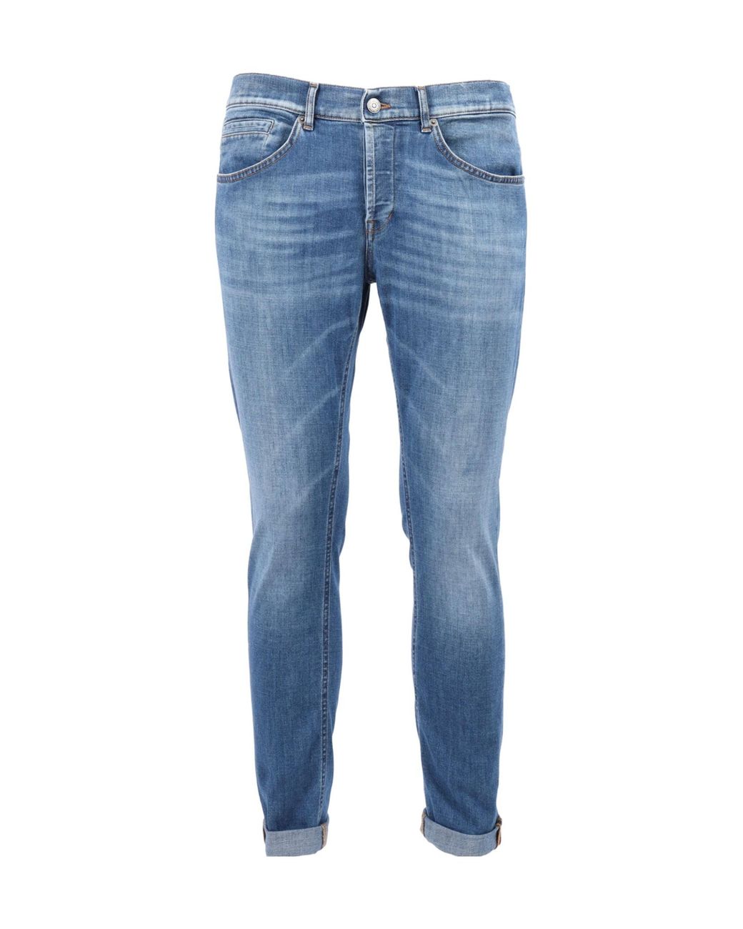 Dondup Blue Straight-Leg Slim Fit Jeans for men