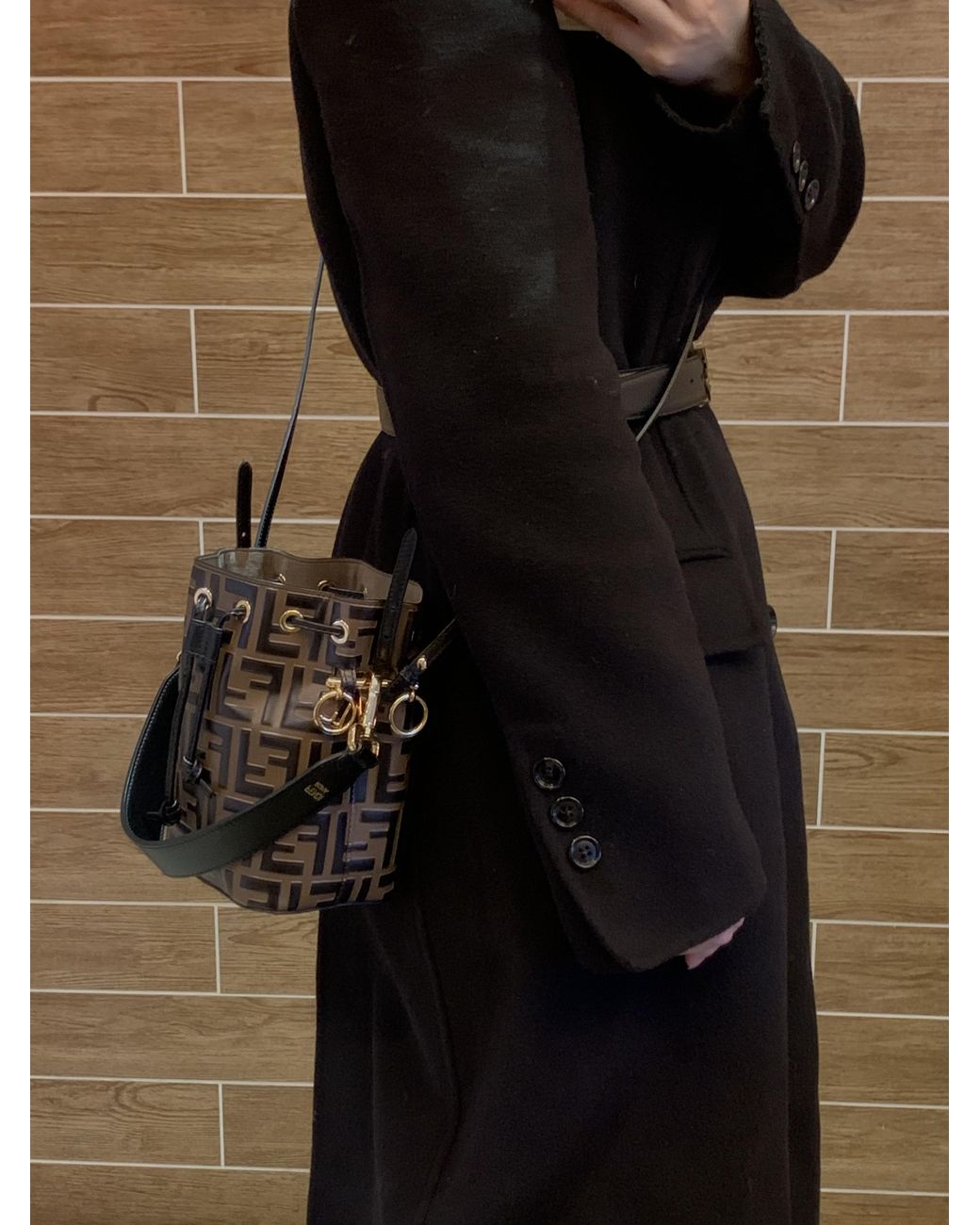 Fendi Brown Mon Tresor Mini Bucket Bag