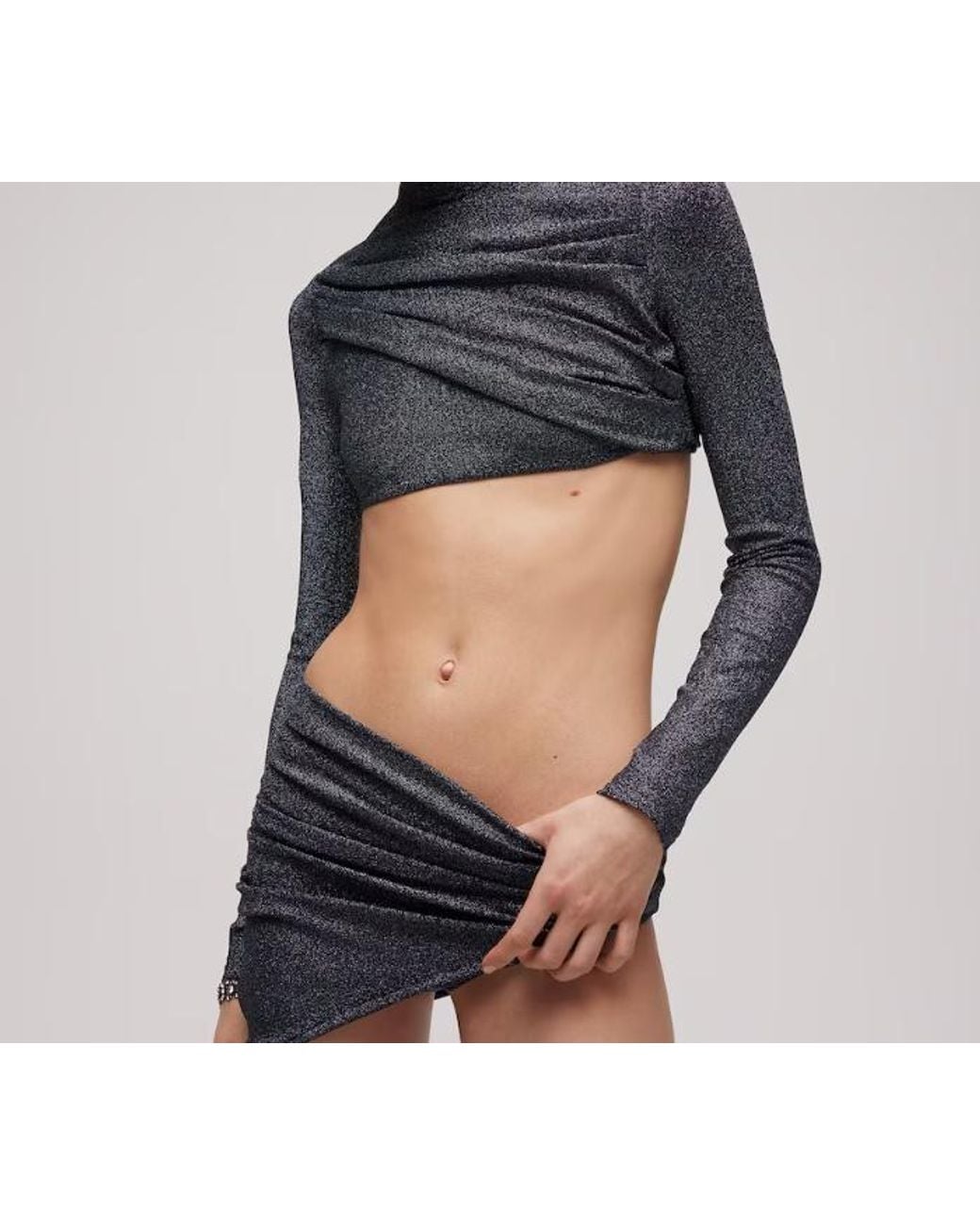 Gucci Gray Stretch Cropped Top