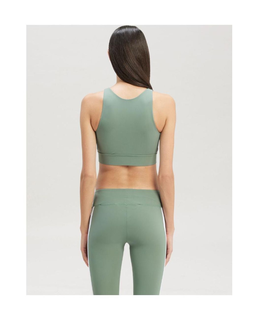 Palm Angels Green Logo-Printed Round Neck Tank Top