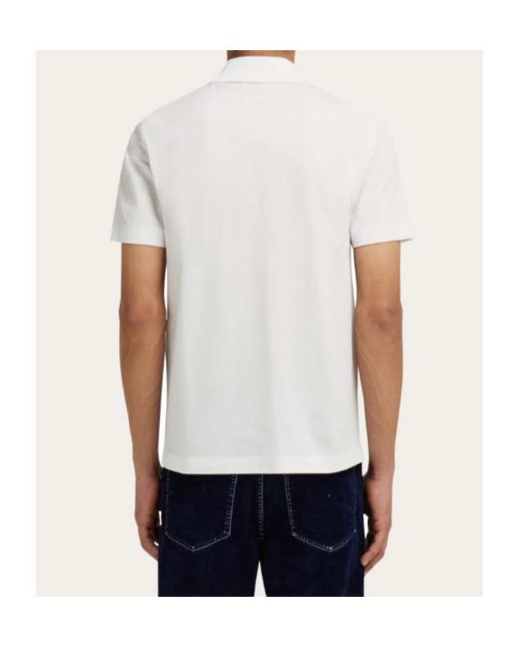 Ferragamo White Cotton Polo Shirt for men