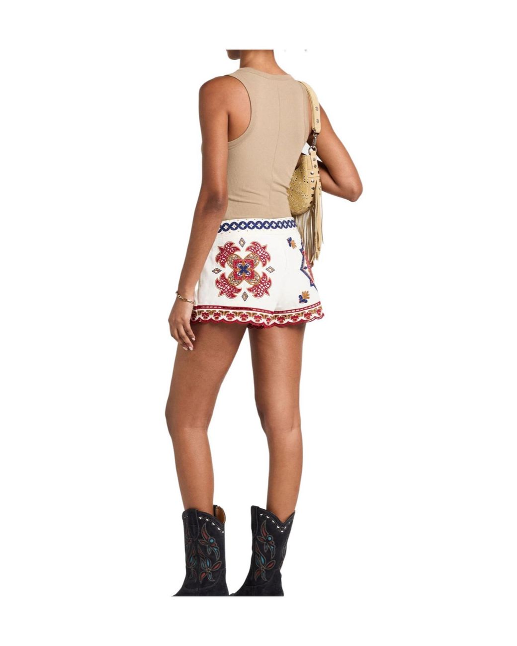 Farm Rio Red Colorful Woven Shorts
