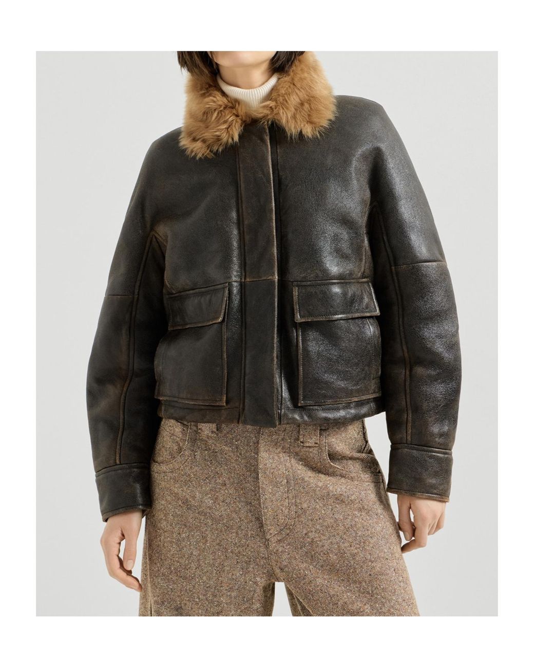 Brunello Cucinelli Gray Aviator Jacket