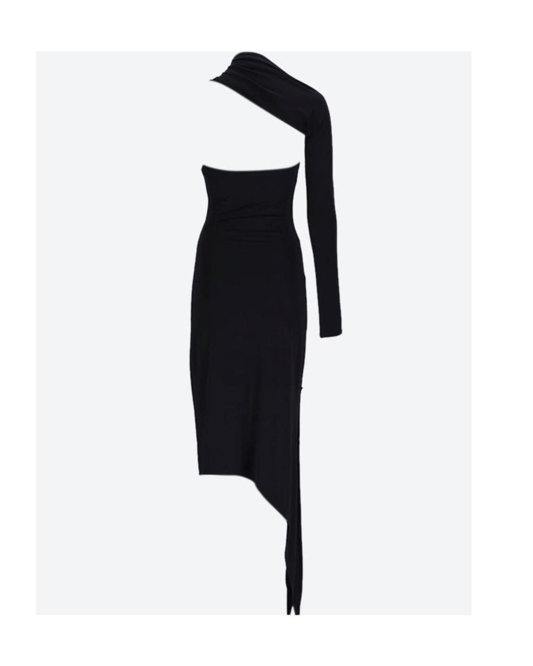 Courreges Black Courrèges Slash Asymmetric Neck Crepe Maxi Dress