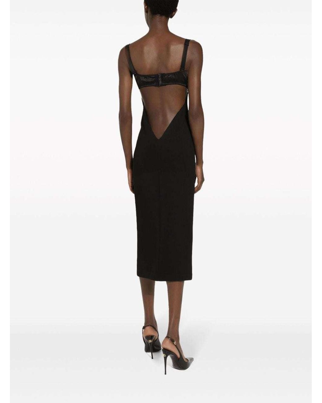 Dolce & Gabbana Black Midi Pencil Dress