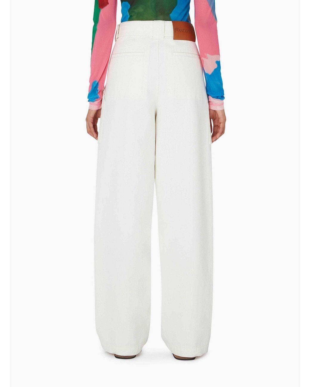 J.W. Anderson White Wide-Leg Cotton Cargo Trousers