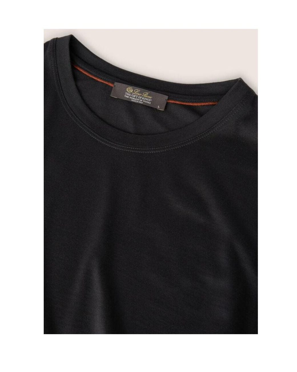 Loro Piana Black Wool Short-Sleeve T-Shirt for men