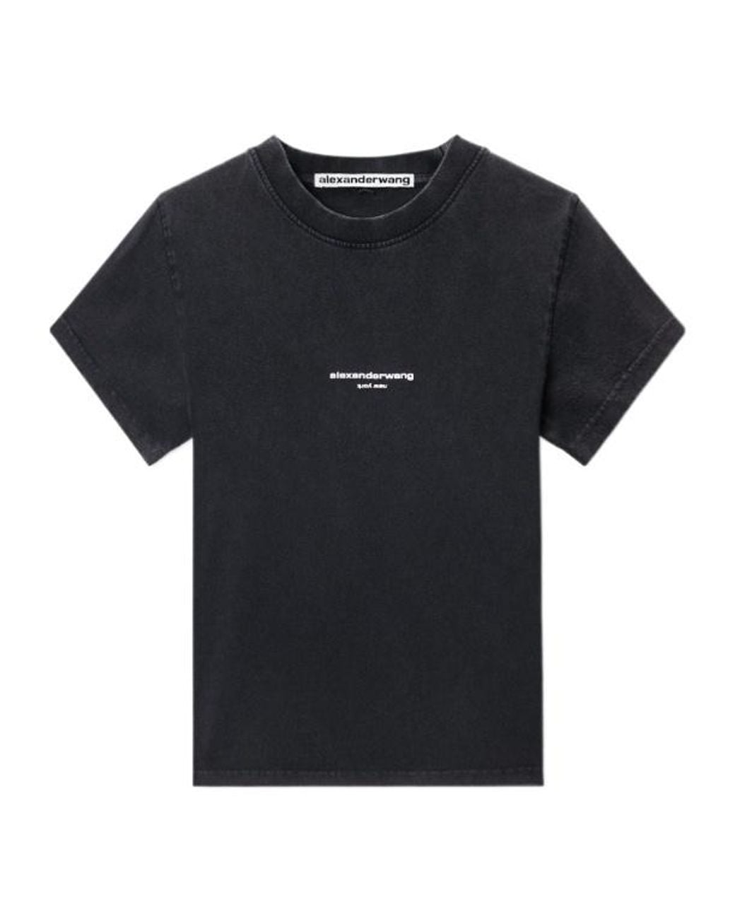Alexander Wang Black Logo Cropped T-Shirt for men