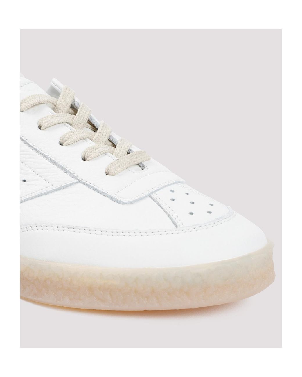 MM6 by Maison Margiela White Lace-Up Low-Top Sneakers