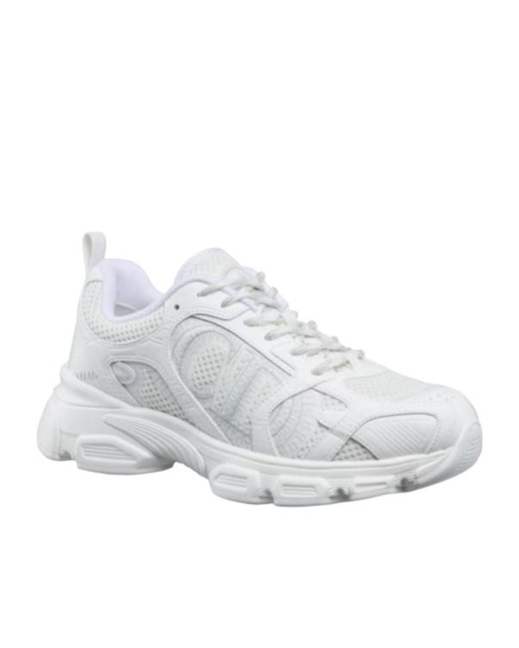 Dior White Chrono Lace-Up Sneakers