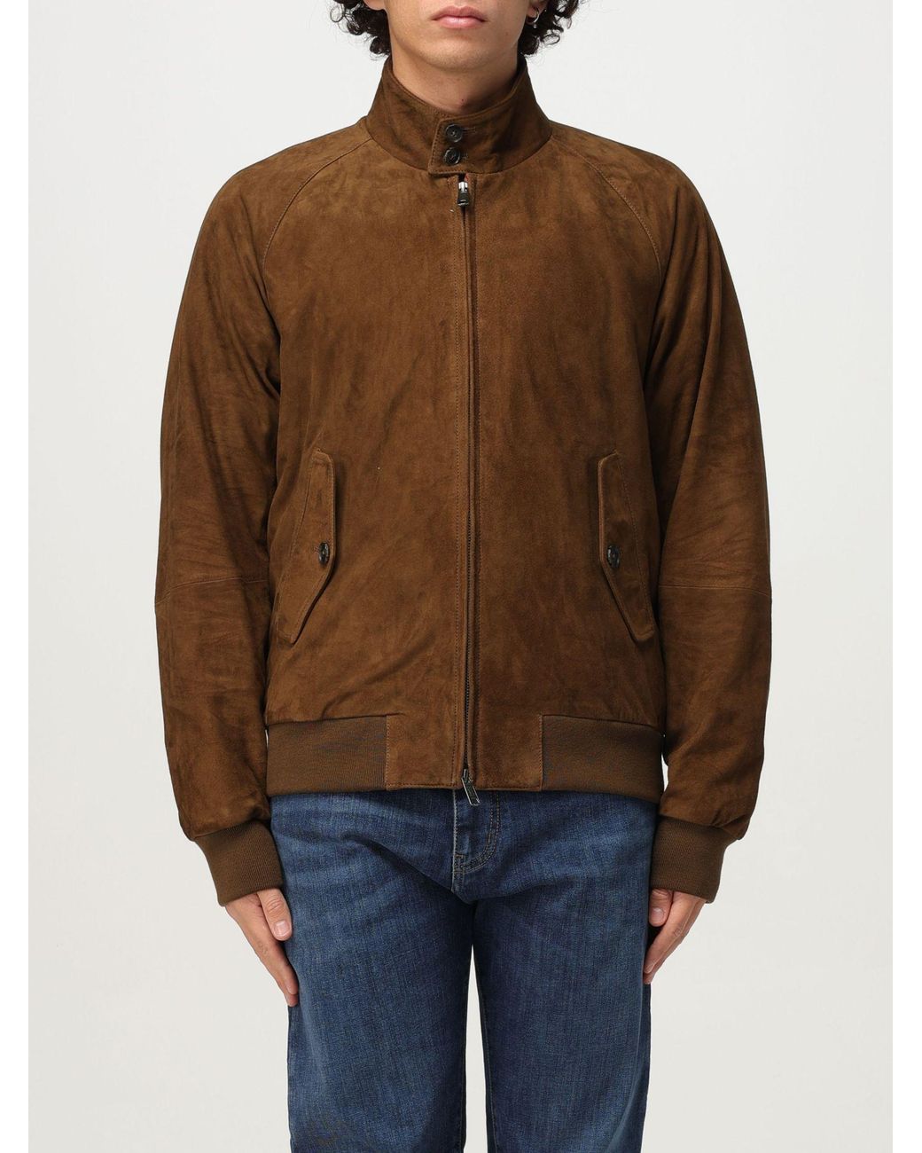 Baracuta Brown Long-Sleeved Casual Jacket for men