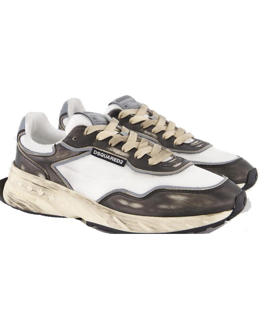 DSquared² White Sprinter Lace-Up Sneakers for men