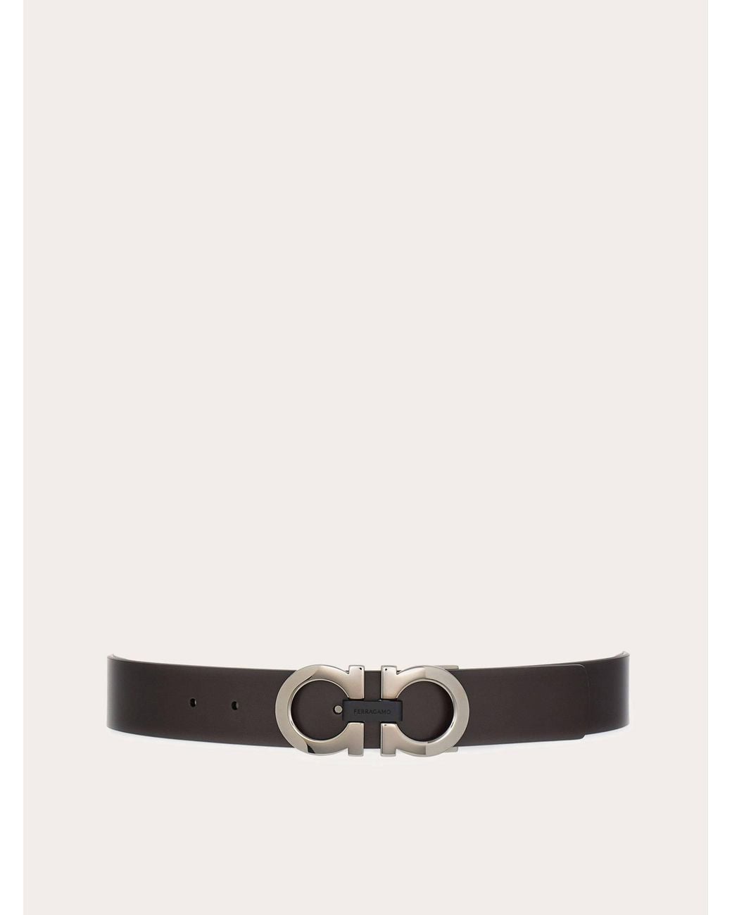 Ferragamo White Double-Sided Adjustable Gancini Belt for men