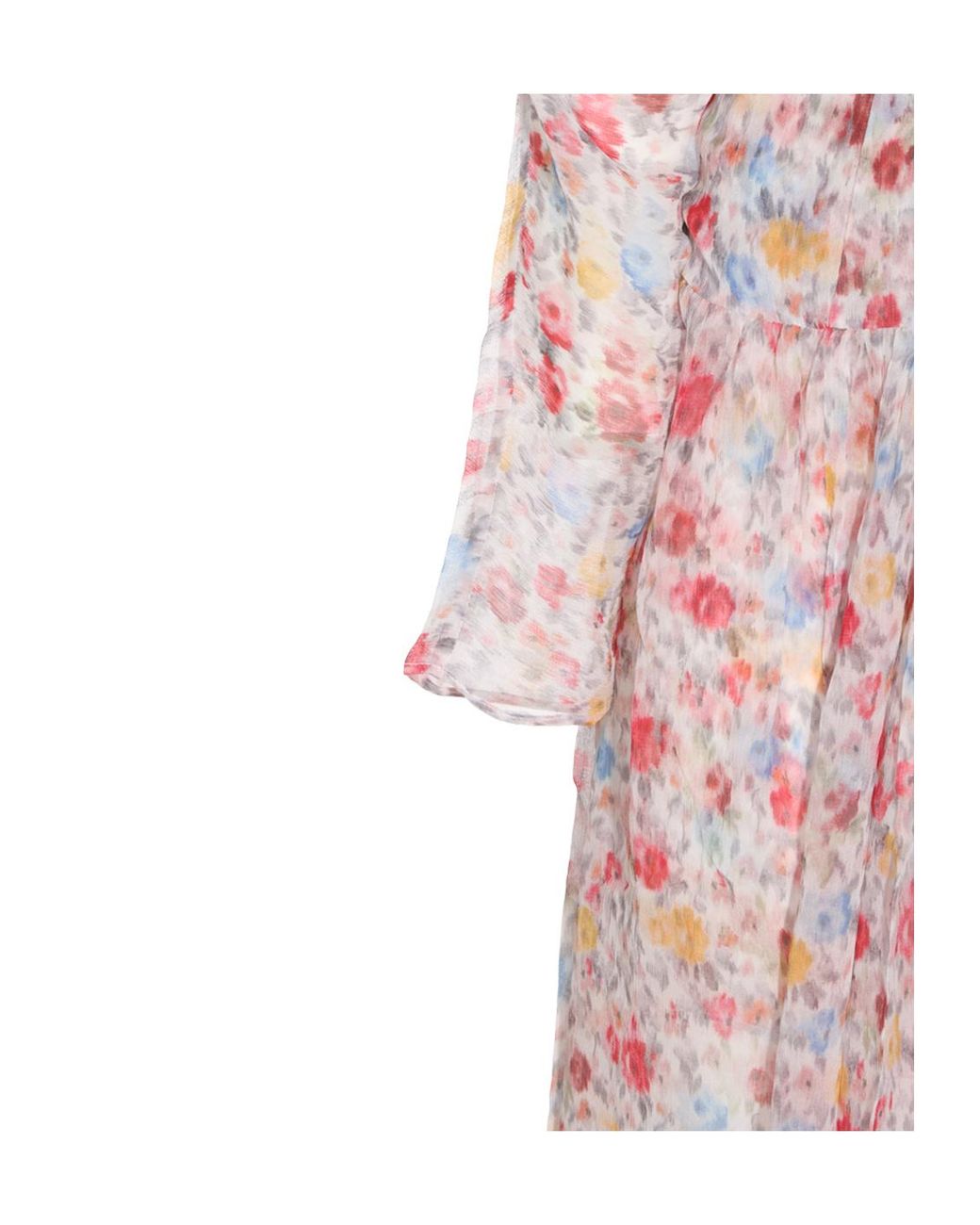 Ganni Pink Smocked Floral Maxi Dress