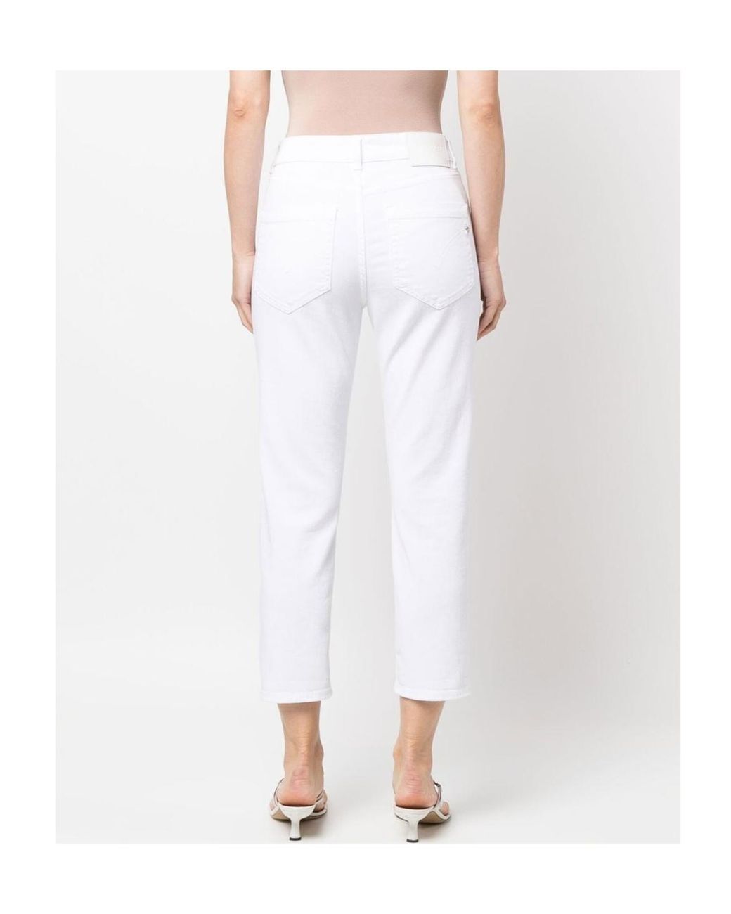 Dondup White Logo Patch Trousers