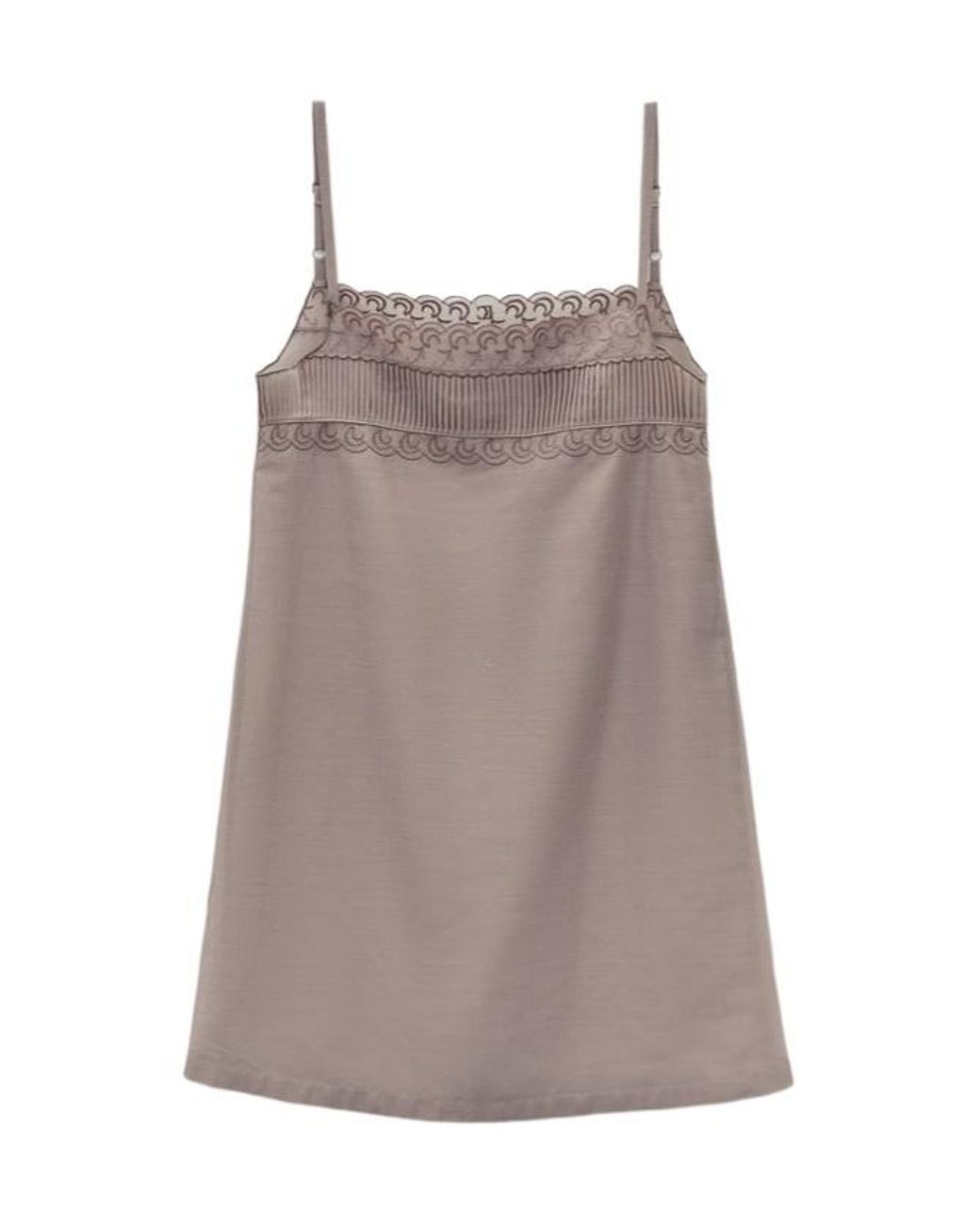 Low Classic Brown See-Through Lace Mini Dress