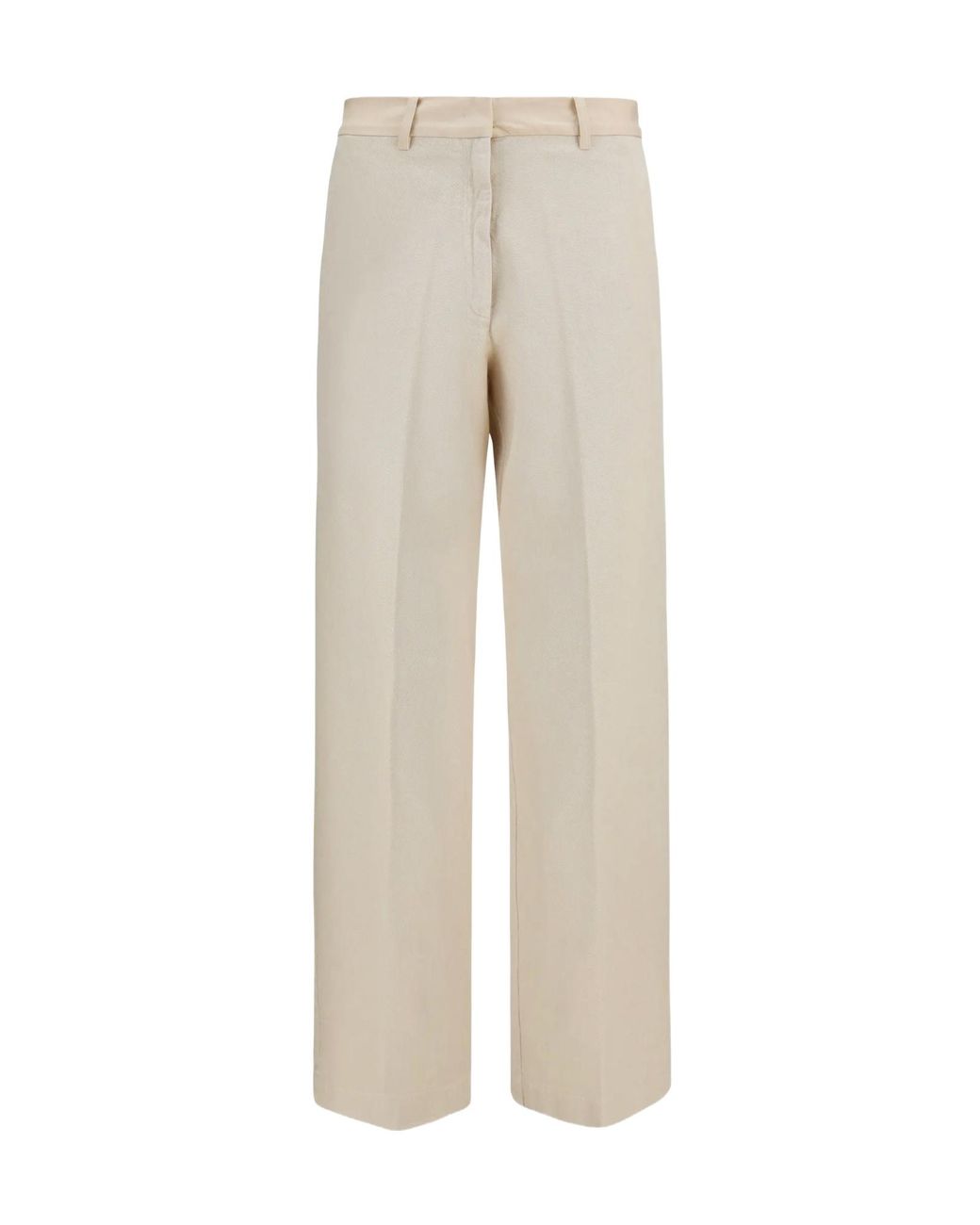 Forte_forte Natural Casual Trousers With Belt Loops