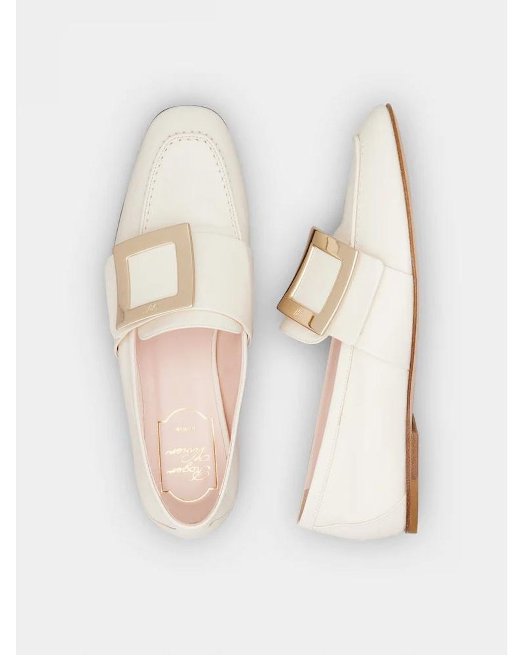 Roger Vivier White Logo Flat Shoes