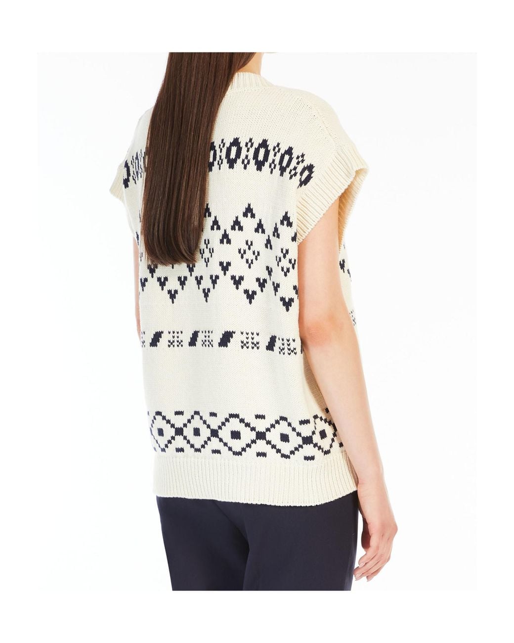 Weekend by Maxmara White V-Neck Short-Sleeved Vest