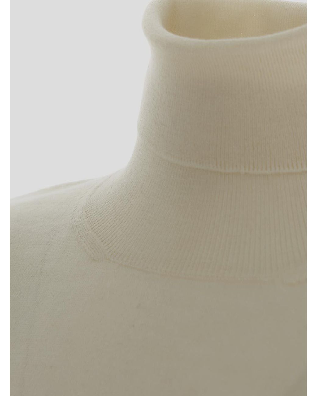 Lardini White Long-Sleeved Turtleneck Jumper for men