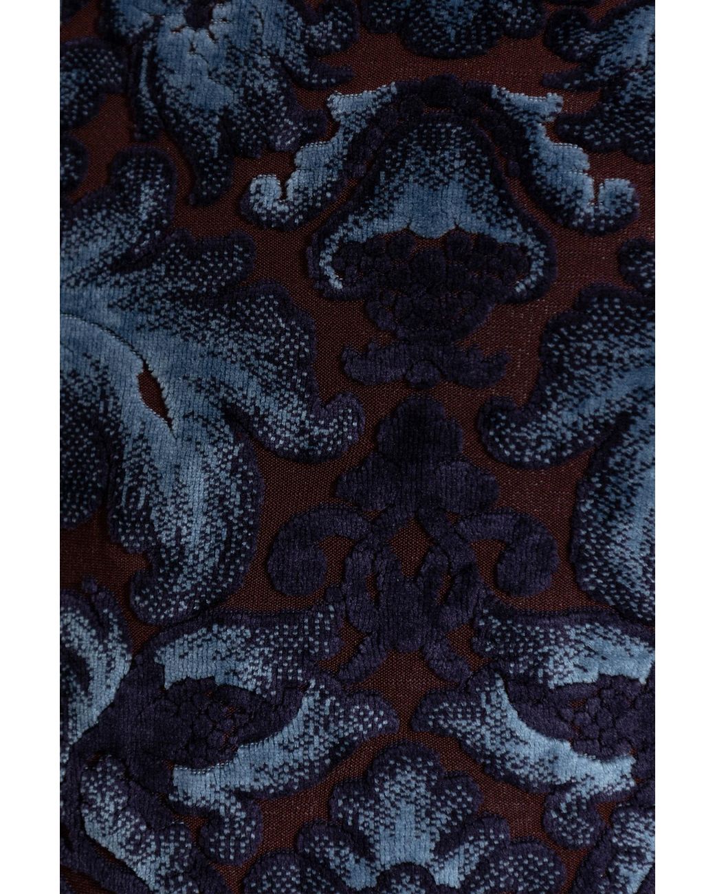 Etro Blue Floral Pattern Long Sleeved Top