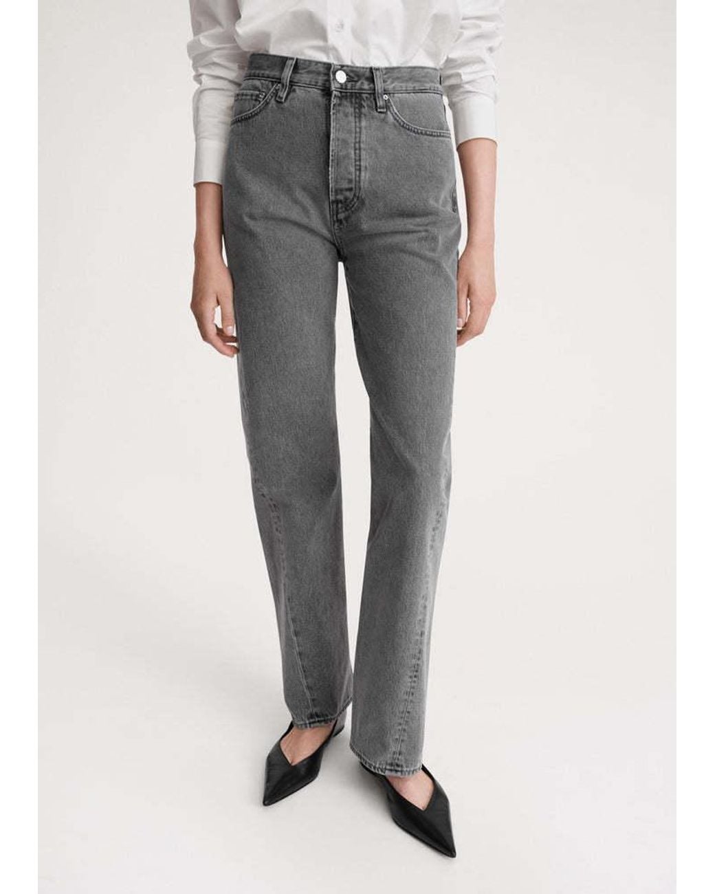 Totême Gray Totême Wide-Leg Jeans