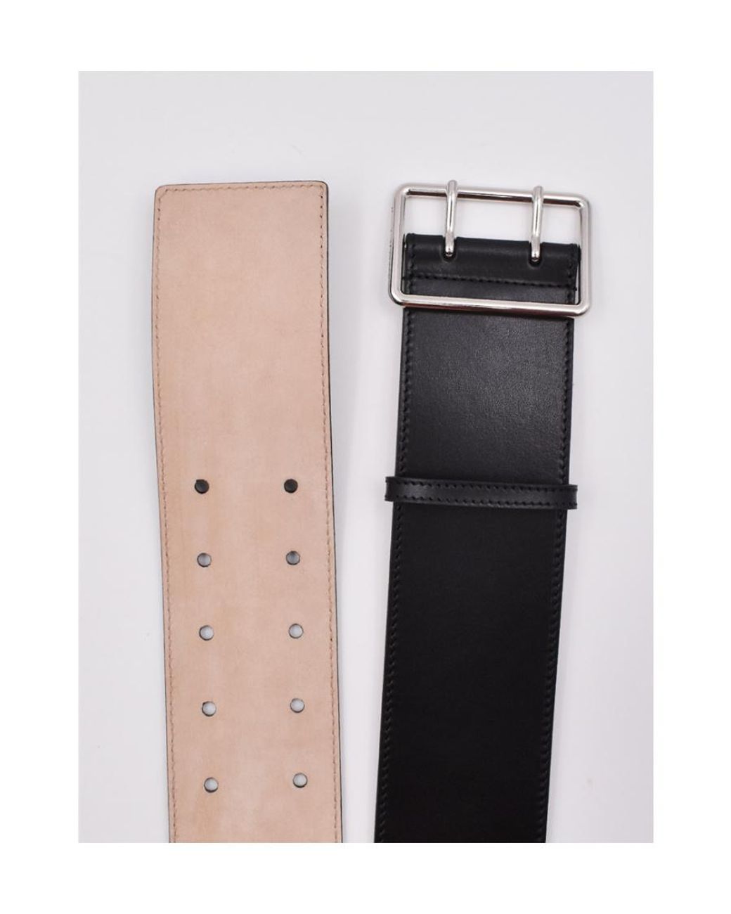 McQueen White Wide Military Belt