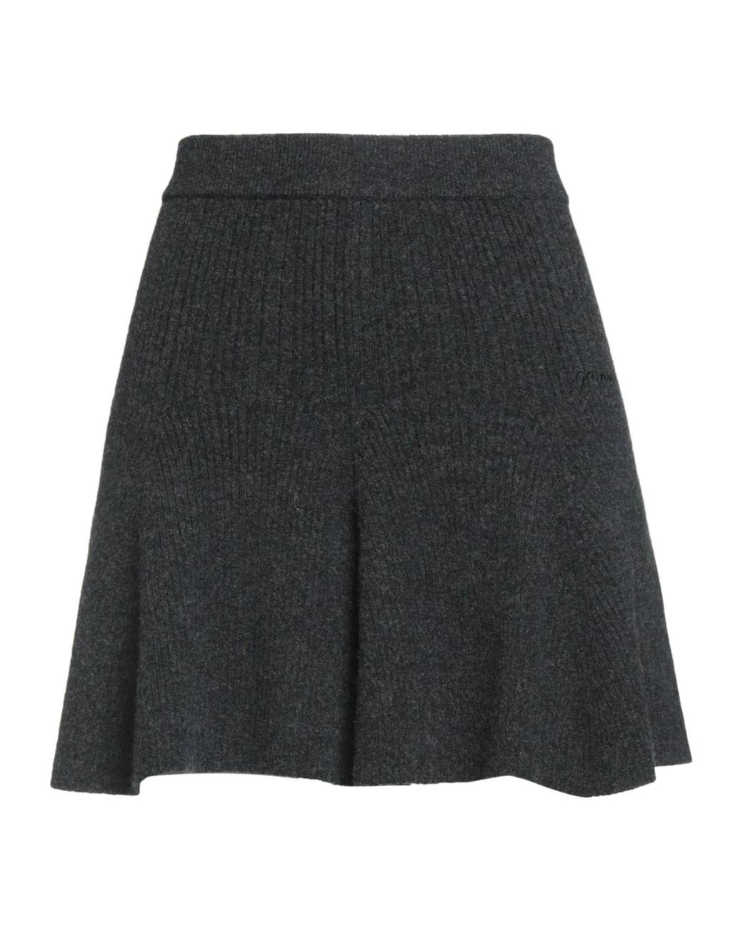 Ganni Black Medium-Thick Knitted Midi Skirt