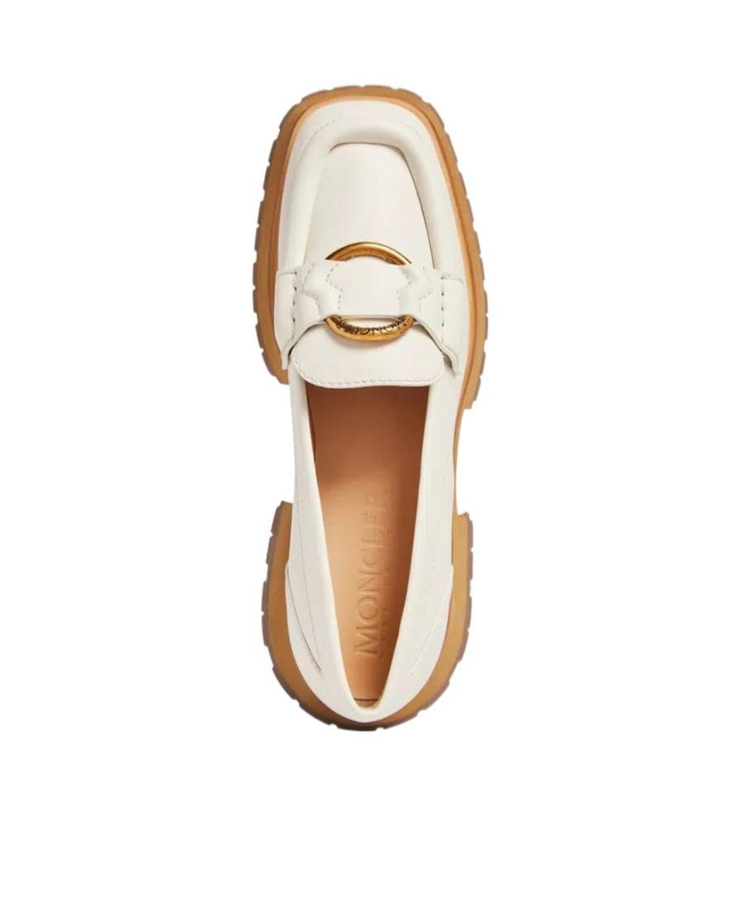 Moncler White Rind Detailed Loafers