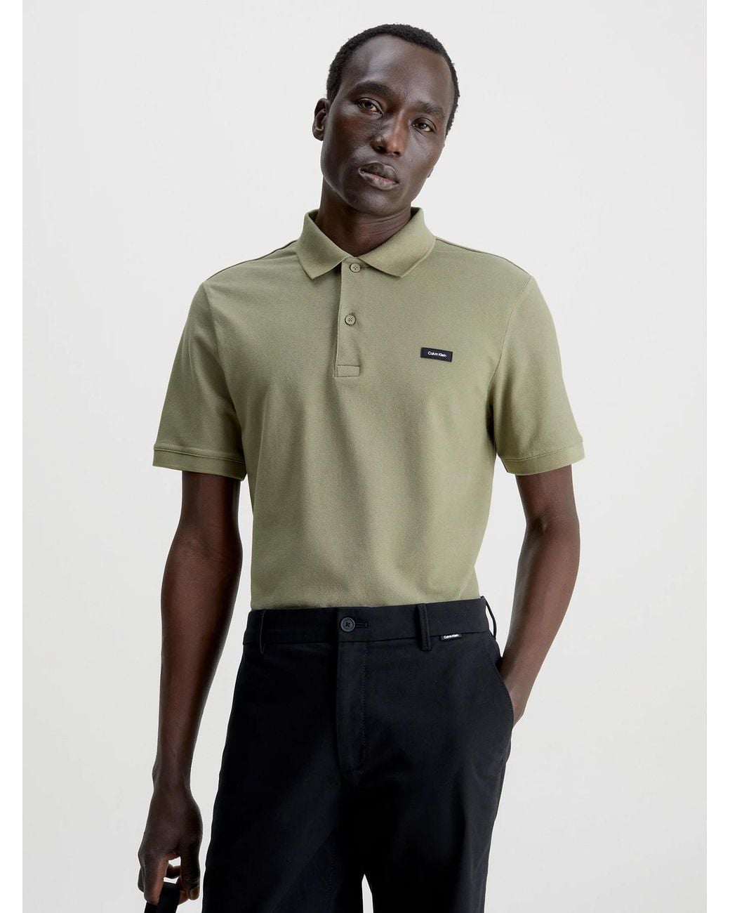 Calvin Klein Green Short-Sleeved Polo Shirt for men