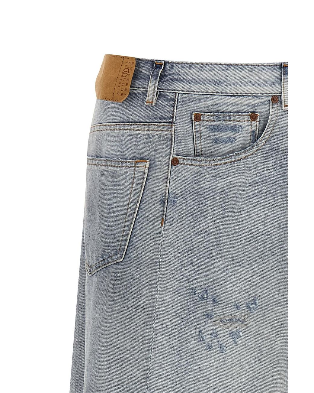 MM6 by Maison Margiela Gray Asymmetrical Distressed Skirt