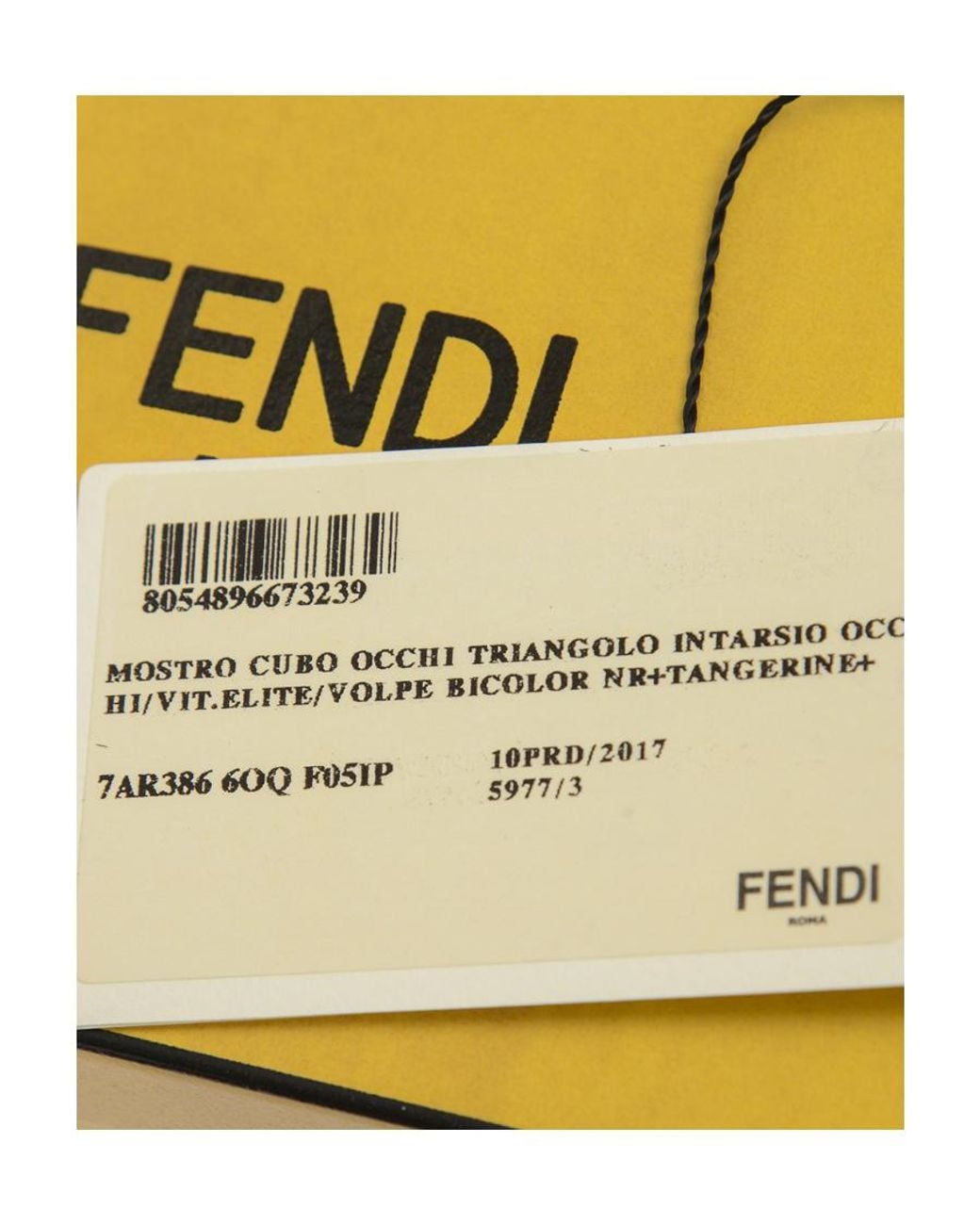 Fendi Red Fox Fur Keychain With Eye Motif for men