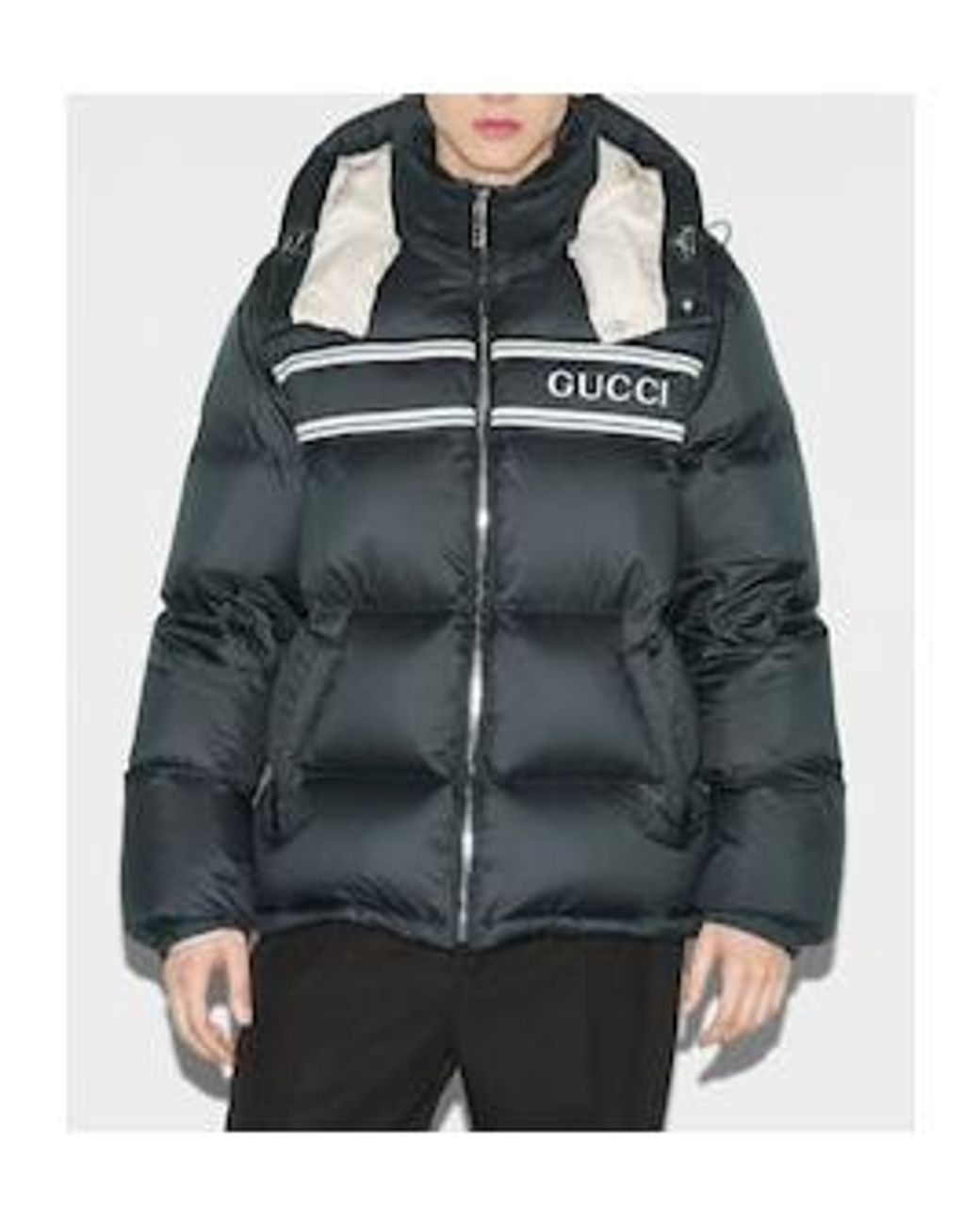 Gucci Blue Zip-Up Puffer Jacket for men