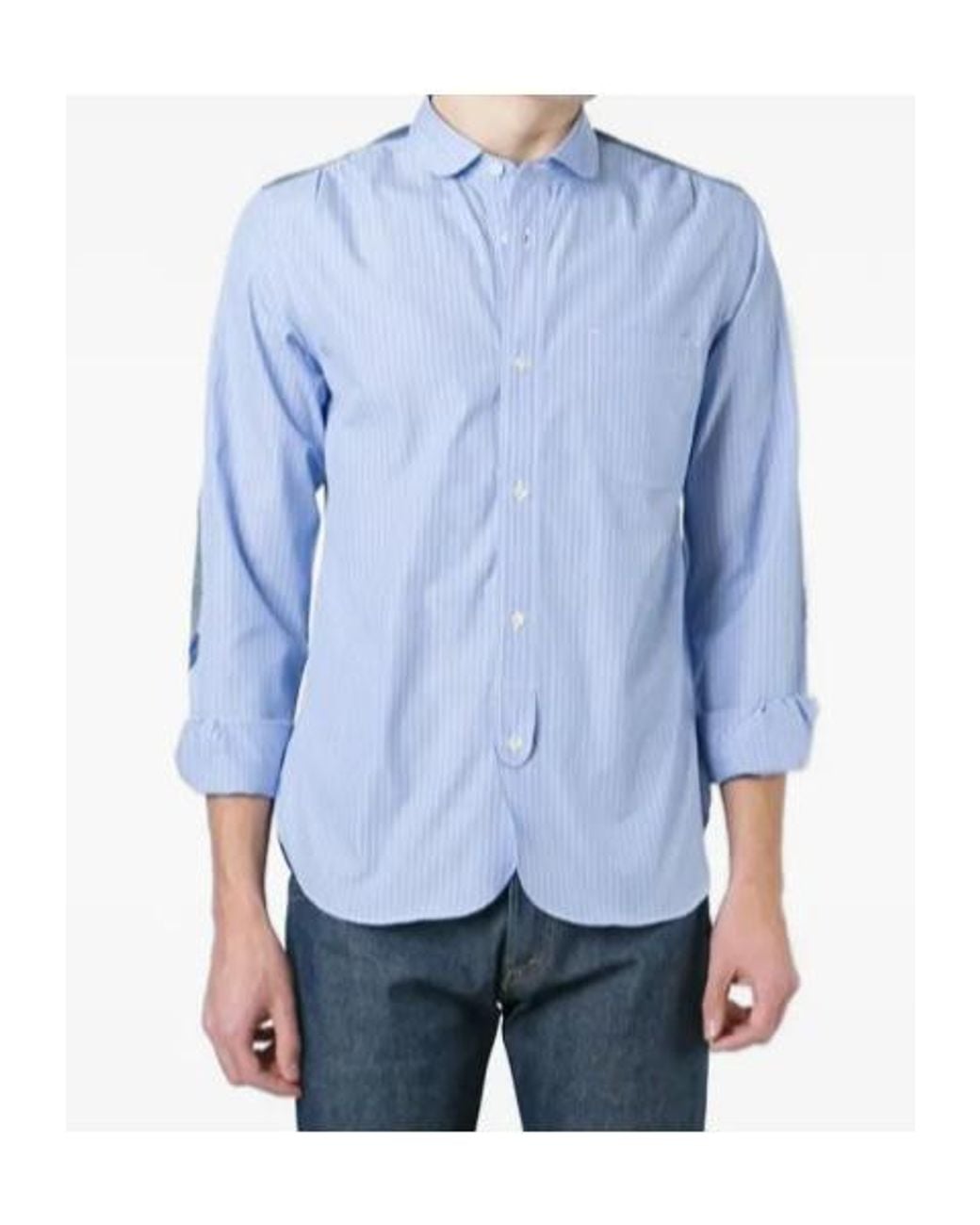 Junya Watanabe Blue Patchwork Patterned Shirt for men
