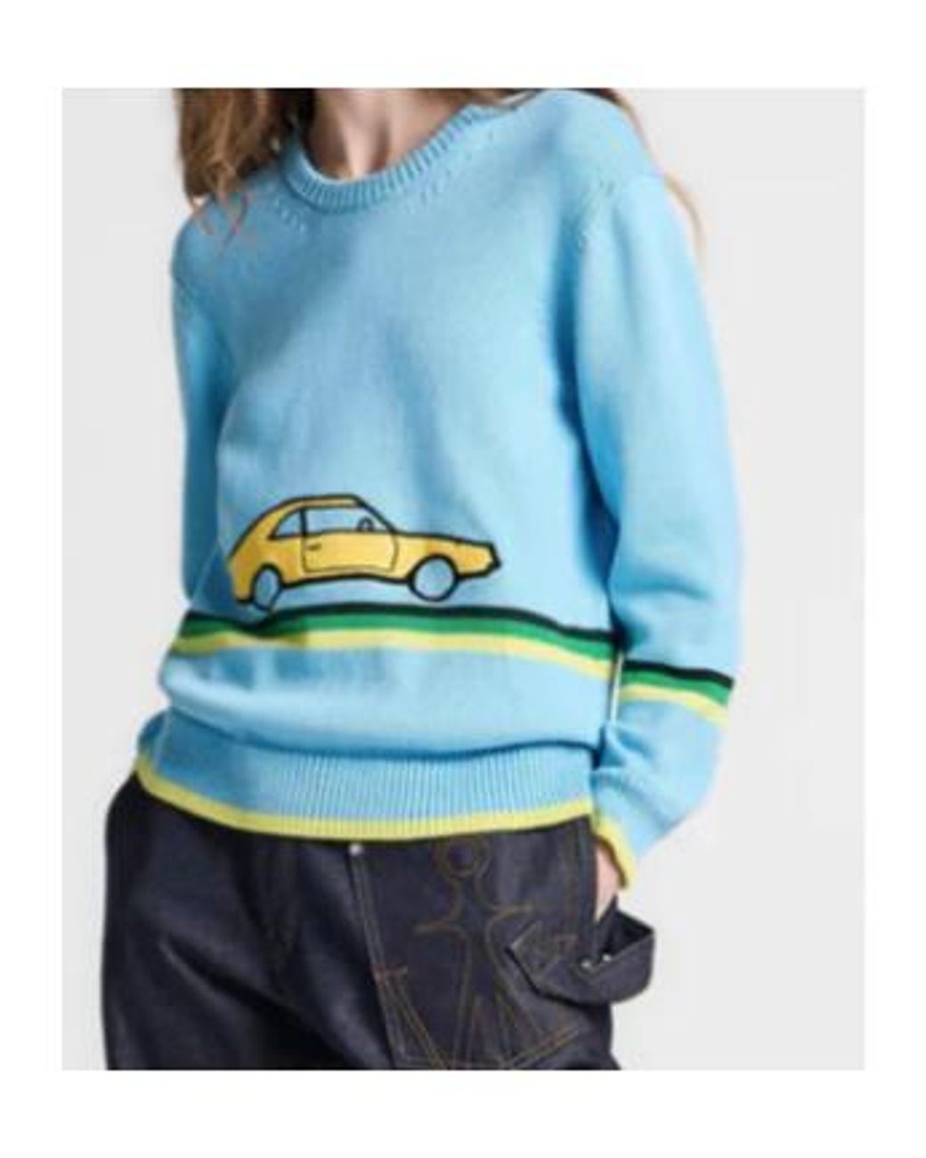 J.W. Anderson Blue Car-Patch Sweater