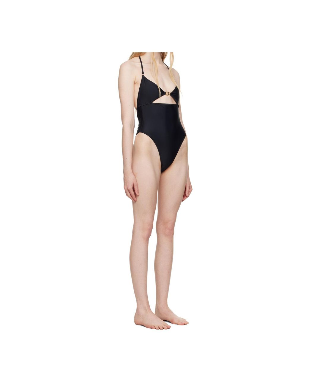 MARINE SERRE Blue Jersey Swimsuit