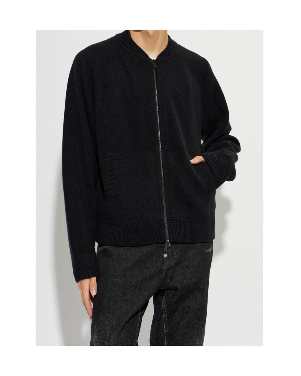 Zadig & Voltaire Black Gweno Zip-Up Cardigan for men