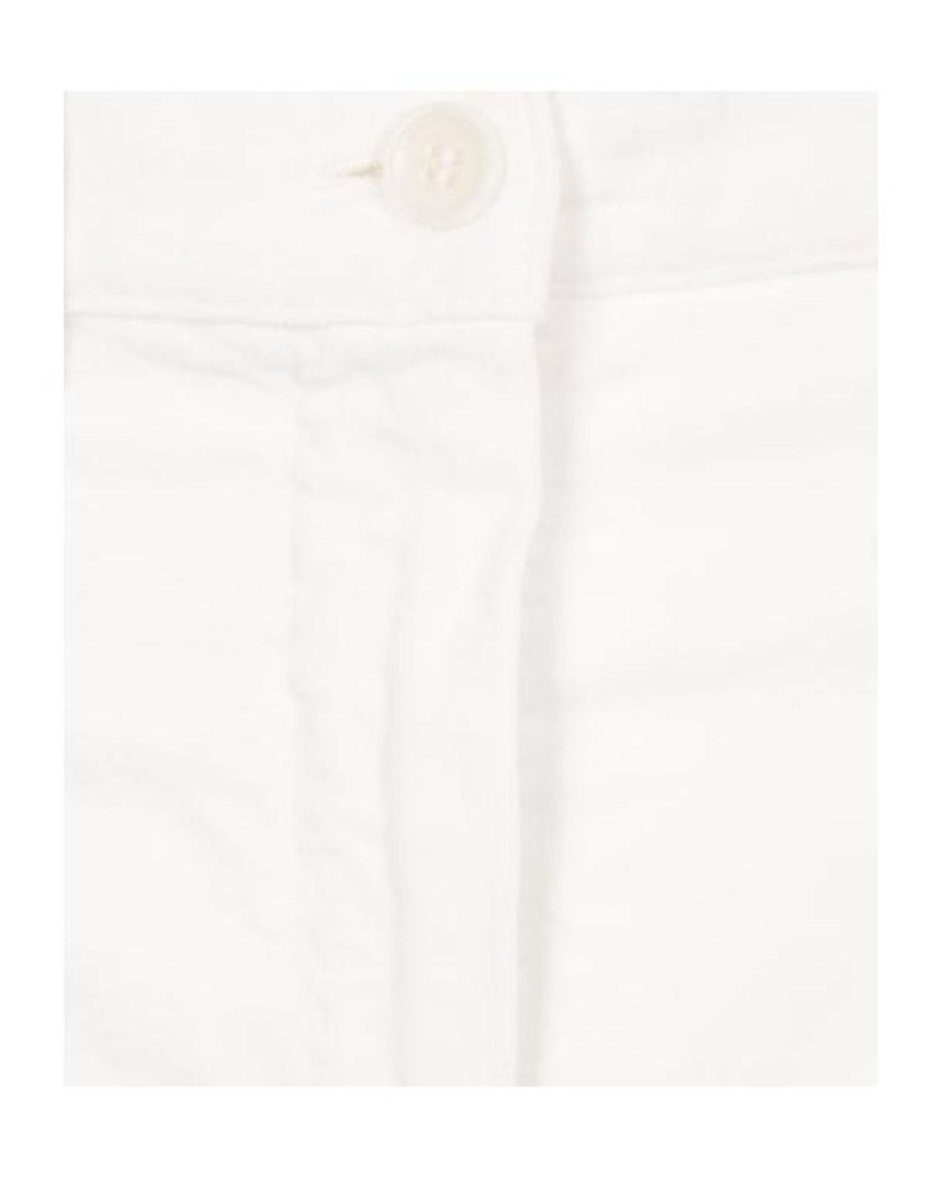 Aspesi White Velvet Wide-Leg Casual Trousers